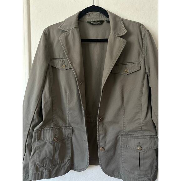 Eddie Bauer Women’s Safari Utility Jacket Blazer Size 16 (XL) Khaki - Picture 2 of 5